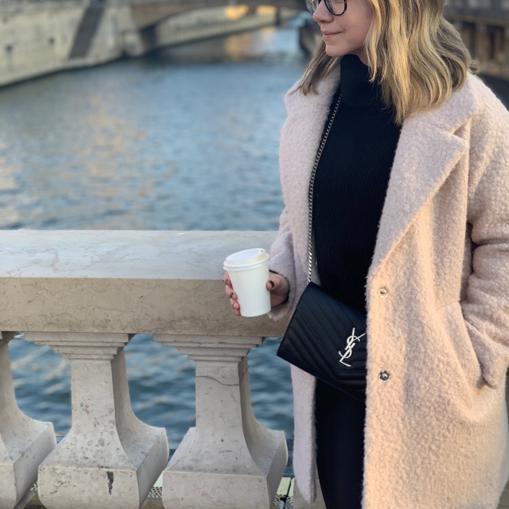 Pale pink teddy ASOS coat! Size 2